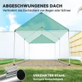 Outsunny Gewächshaus 3 x 2 x 2 m Foliengewächshaus mit Breiter Rollbar Reißverschlusstür, Moskitonetz, Spitzdach 4 Fenster, UV-beständiger Folientunnel, Winterfest Tomatenhaus mit Erdanker, Weiß - Thumbnail 6