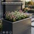 novaterra® Hochbeet Metall Anthrazit - B 100 x T 50 x H 77 cm - Premium Hochbeet aus pulverbeschichtetem Stahl, Schneckenschutz, wetterfest, ideal für Kräuterbeet, Frühbeet & Blumenkasten - Thumbnail 4