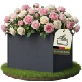 novaterra® Hochbeet Metall Anthrazit - B 100 x T 50 x H 77 cm - Premium Hochbeet aus pulverbeschichtetem Stahl, Schneckenschutz, wetterfest, ideal für Kräuterbeet, Frühbeet & Blumenkasten - Thumbnail 1