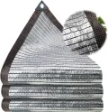 75 % Aluminium-Schattenstoff – Sonnenschutznetz mit Ösen für Garten, Gewächshaus, Terrasse, Zwinger, reißfeste Netzplane (6 x 13 m) – perfekt als Pflanzen- und Blumenschutz - Thumbnail 1
