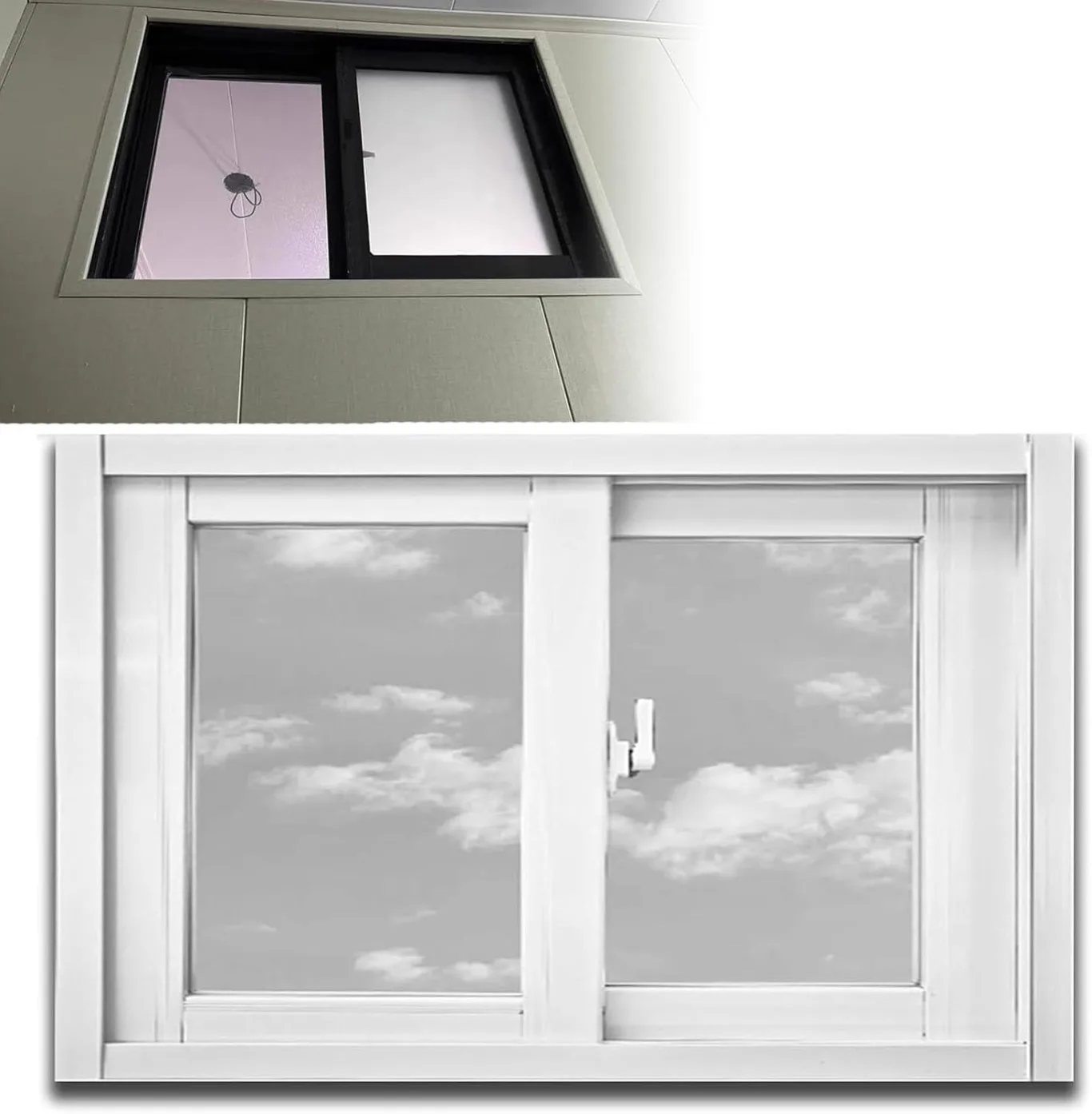 Schiebefenster aus Aluminium mit Schloss, gehärtetes Glas, Ersatz, 83,8 x 45,7 cm, Weiß, ideal für Hühnerstall, Schuppen, Gewächshäuser und Außenbereiche - Bild 1