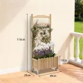 Rankgitter Pflanzkasten mit Rollen, Holz Hochbeet mit Spalier, wetterbeständiger Pflanzenkübel mit Drainagelöchern, mobiler Blumenkasten für Garten, Balkon & Terrasse, 49x28x116cm-Hellbraun - Thumbnail 8