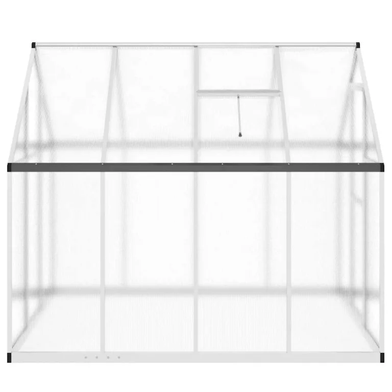 Hommdiy Gewächshaus mit Fundamentrahmen Silbern 169x114x202 cm Alu Pflanzenhaus mit Dachrinnensystem Flügeltür Treibhaus für Pflanzen Frühbeet – Bild 3
