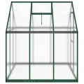 Hommdiy Gewächshaus mit Fundamentrahmen Grün 169x114x195 cm Aluminimum Pflanzenhaus mit Dachrinnensystem Flügeltür Treibhaus für Pflanzen Frühbeet - Thumbnail 3