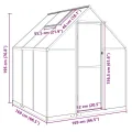 Hommdiy Gewächshaus mit Fundamentrahmen Grün 169x114x195 cm Aluminimum Pflanzenhaus mit Dachrinnensystem Flügeltür Treibhaus für Pflanzen Frühbeet - Thumbnail 8