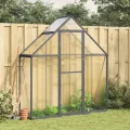 Hommdiy Gewächshaus mit Fundamentrahmen Grün 169x114x195 cm Aluminimum Pflanzenhaus mit Dachrinnensystem Flügeltür Treibhaus für Pflanzen Frühbeet - Thumbnail 10