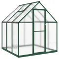 Gewächshaus mit Fundamentrahmen - Aluminium/PC, Pflanzenhaus mit Dachrinnensystem Flügeltür, Treibhaus für Pflanzen, Frühbeet (169 x 114 x 202 cm) - Thumbnail 10