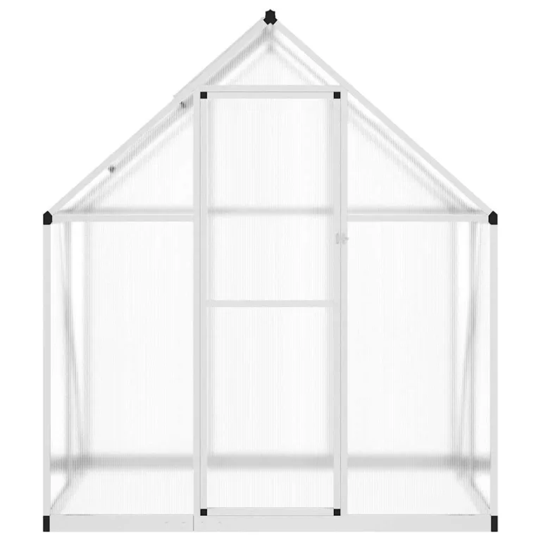 Gewächshaus mit Fundamentrahmen - Aluminium/PC, Pflanzenhaus mit Dachrinnensystem Flügeltür, Treibhaus für Pflanzen, Frühbeet (169 x 114 x 195 cm) – Bild 4