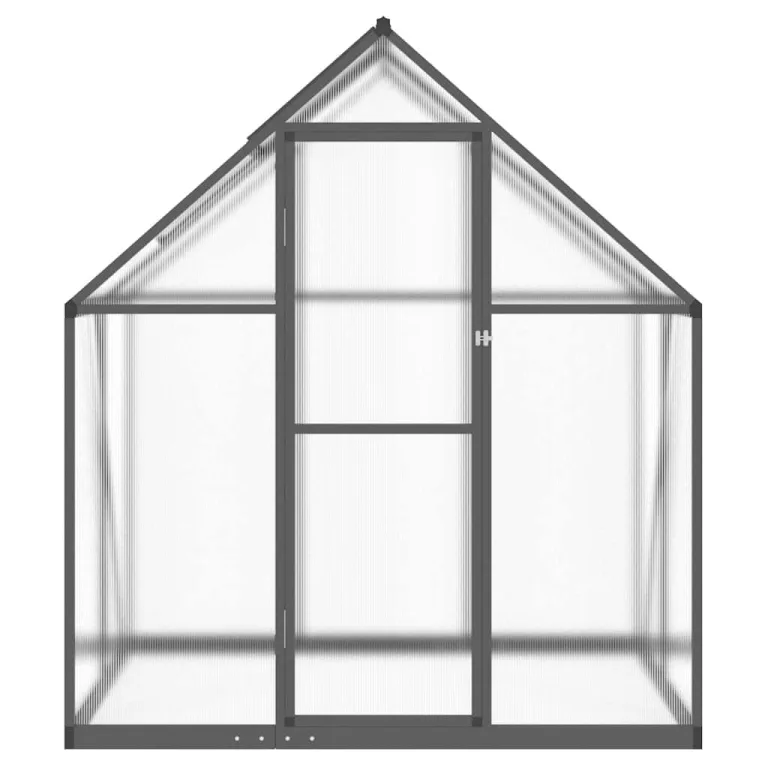 Gewächshaus mit Fundamentrahmen - Aluminium/PC, Pflanzenhaus mit Dachrinnensystem Flügeltür, Treibhaus für Pflanzen, Frühbeet (169 x 114 x 195 cm) – Bild 4