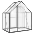 Gewächshaus mit Fundamentrahmen - Aluminium/PC, Pflanzenhaus mit Dachrinnensystem Flügeltür, Treibhaus für Pflanzen, Frühbeet (169 x 114 x 195 cm) - Thumbnail 5