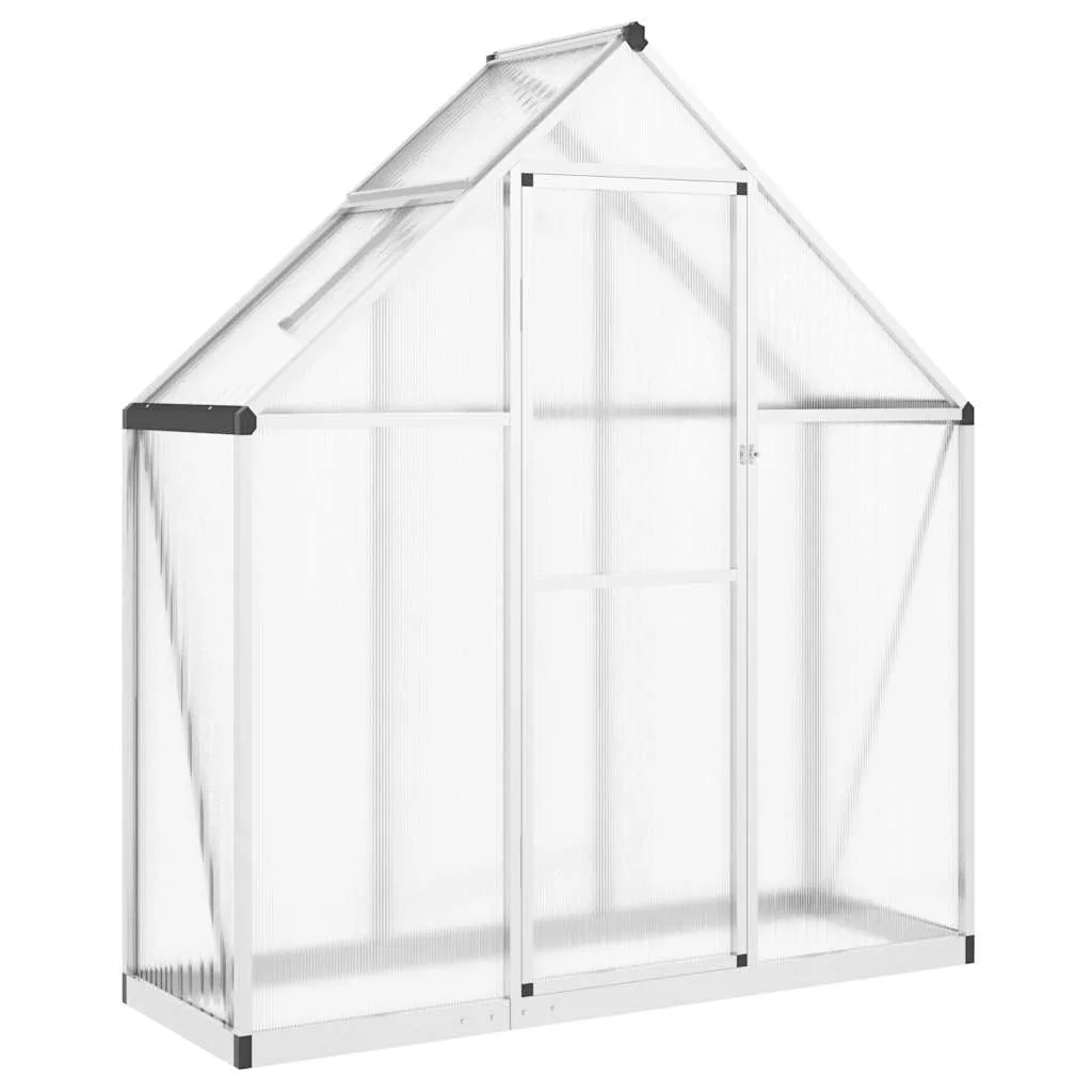 Gewächshaus mit Fundamentrahmen - Aluminium/PC, Pflanzenhaus mit Dachrinnensystem Flügeltür, Treibhaus für Pflanzen, Frühbeet (169 x 58 x 195 cm) - Bild 1