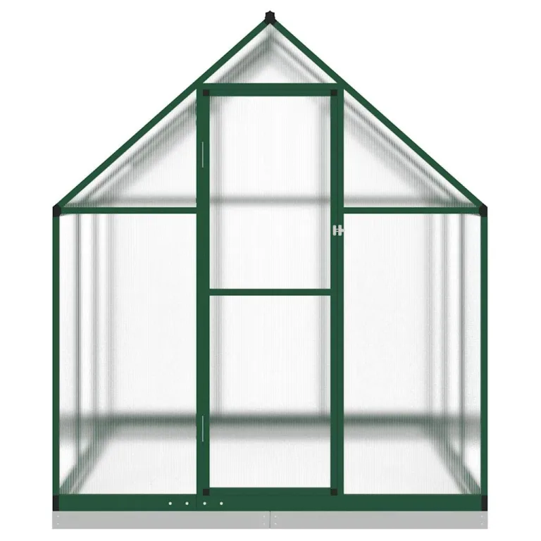 Gewächshaus mit Fundamentrahmen - Aluminium/PC, Pflanzenhaus mit Dachrinnensystem Flügeltür, Treibhaus für Pflanzen, Frühbeet (169 x 169 x 202 cm) – Bild 4