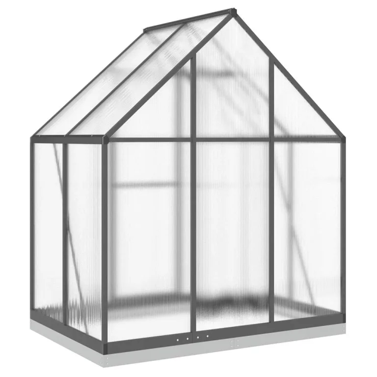Gewächshaus mit Fundamentrahmen - Aluminium/PC, Pflanzenhaus mit Dachrinnensystem Flügeltür, Treibhaus für Pflanzen, Frühbeet (169 x 114 x 202 cm) – Bild 6