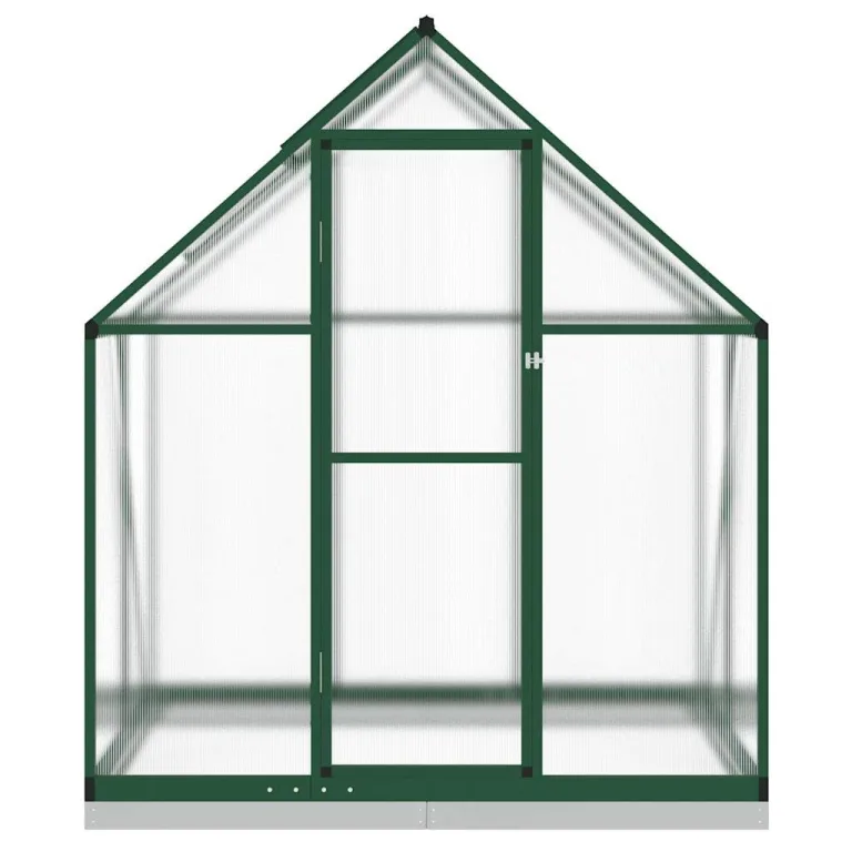 Gewächshaus mit Fundamentrahmen - Aluminium/PC, Pflanzenhaus mit Dachrinnensystem Flügeltür, Treibhaus für Pflanzen, Frühbeet (169 x 114 x 202 cm) – Bild 4