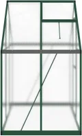 Gewächshaus mit Fundamentrahmen - Aluminium/PC, Pflanzenhaus mit Dachrinnensystem Flügeltür, Treibhaus für Pflanzen, Frühbeet (169 x 114 x 195 cm) - Thumbnail 6