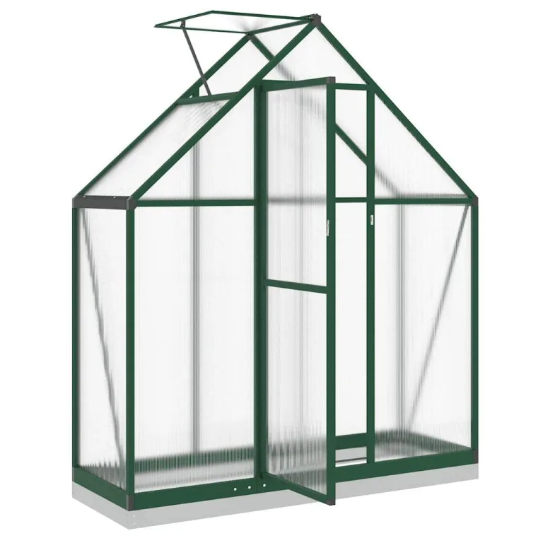 Gewächshaus mit Fundamentrahmen - Aluminium/PC, Pflanzenhaus mit Dachrinnensystem Flügeltür, Treibhaus für Pflanzen, Frühbeet (169 x 58 x 202 cm) – Bild 6