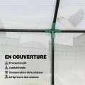 Outsunny Gewächshaus, Mini-Gewächshaus, 3 Fenster mit Reißverschluss und Aufrollvorrichtung, Kunststoffabdeckung, Stahlrahmen, 180 x 60 x 60 cm, weiß - Thumbnail 3