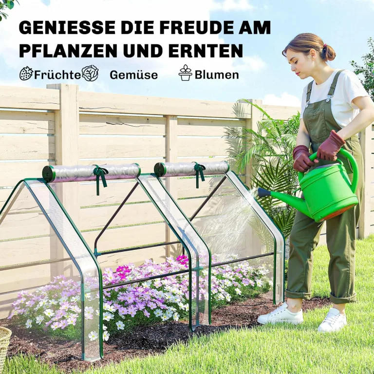Outsunny Gewächshaus mit Reißverschlussfenster, Winterfest Foliengewächshaus aus Stahl, Treibhaus für Balkon, Garten, 180 x 90 x 90 cm, Tomatenhaus für Tomaten, Gemüse, Blumen, Transparent – Bild 6