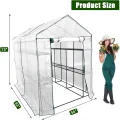 GarveeHome Gewächshaus Foliengewächshaus Begehbares Gartenhäuschen Mit Regal, Tomatenhaus Tomatengewächshaus, Folien Treibhaus Für Tomaten, Gemüse, Obst, Blumen - Thumbnail 3