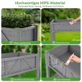 Hochbeet 120x44x70cm, Metall Hochbeet mit Rollen & Griff, 3 Haken & Vlieseinlage, Für Gemüse Blumen Kräuter, Garten Balkon Terrasse, Grau - Thumbnail 6