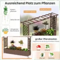 COSTWAY Blumenkasten mit Rankgitter & hängendem Dach, Pflanzkasten mit Rankhilfe, Hochbeet für Kletterpflanzen & hängende Körbe, für Hof Garten Terrasse, Pflanzkübel Holz, Braun (200x44x114cm) - Thumbnail 4