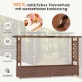 COSTWAY Blumenkasten mit Rankgitter & hängendem Dach, Pflanzkasten mit Rankhilfe, Hochbeet für Kletterpflanzen & hängende Körbe, für Hof Garten Terrasse, Pflanzkübel Holz, Braun (200x44x114cm) - Thumbnail 5