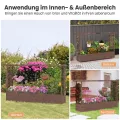 COSTWAY Blumenkasten mit Rankgitter & hängendem Dach, Pflanzkasten mit Rankhilfe, Hochbeet für Kletterpflanzen & hängende Körbe, für Hof Garten Terrasse, Pflanzkübel Holz, Braun (200x44x114cm) - Thumbnail 7