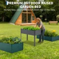 Hochbeet Metall 120x60x90cm, Rechteckiges Pflanzbeet Kräuterbeet Blumenkasten Für Terrasse Garten Balkon, Rostfreies Gemüsebeet Für Kräuter Blumen, Robuster Gartenbeet Set, Einfacher Aufbau, Grau - Thumbnail 2
