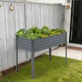 Hochbeet Metall 120x60x90cm, Rechteckiges Pflanzbeet Kräuterbeet Blumenkasten Für Terrasse Garten Balkon, Rostfreies Gemüsebeet Für Kräuter Blumen, Robuster Gartenbeet Set, Einfacher Aufbau, Grau - Thumbnail 1