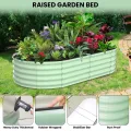 Hochbeet Metall 2er Set 180x90x60 cm, Oval Gartenbeet Aus Verzinktem Stahlblech, Pflanzbeet Mit Offenem Boden, Wetterfest & Rostfrei, Gemüsebeet Für Blumen Kräuter Terrasse Balkon, Grün - Thumbnail 2