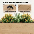 Outsunny Hochbeet 2-stufig erhöhter Pflanzkasten mit Vliesstoff Abflussloch Seitentisch, Holz Gemüsebeet Blumenkasten für Garten Balkon 119,5 x 102 x 76,5 cm Hellbraun - Thumbnail 6