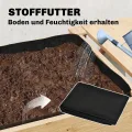 Outsunny Hochbeet 2-stufig erhöhter Pflanzkasten mit Vliesstoff Abflussloch Seitentisch, Holz Gemüsebeet Blumenkasten für Garten Balkon 119,5 x 102 x 76,5 cm Hellbraun - Thumbnail 8