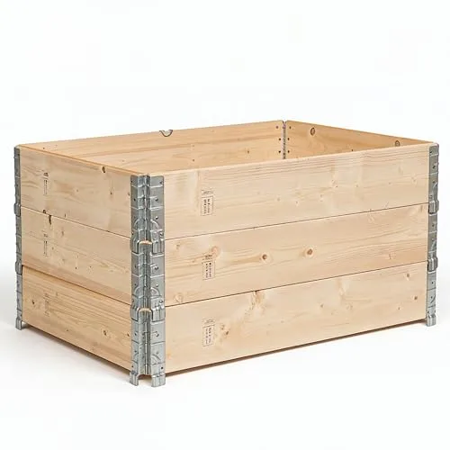 Krog® Hochbeet Holz 120x80x60 cm aus stabilem Palettenrahmen – stapelbares Hochbeete-Kit für Garten – ideal als Gemüsebeet, Kräuterbeet oder erweiterbar zum Hochbeet mit Frühbeetaufsatz – Bild 7