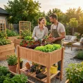 Coemo Hochbeet Holz 120 x 40 × 90 cm mit Ablageboden – Pflanztrog & Frühbeet für Balkon, Terrasse & Garten – Kräuterhochbeet mit Pflanzvlies – auch als Sichtschutz nutzbar - Thumbnail 5