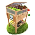 Coemo Hochbeet Holz 120 x 40 × 90 cm mit Ablageboden – Pflanztrog & Frühbeet für Balkon, Terrasse & Garten – Kräuterhochbeet mit Pflanzvlies – auch als Sichtschutz nutzbar - Thumbnail 10