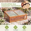 GYMAX Frühbeet Holz, Frühbeetaufsatz mit klappbares Dach, Fruhbeet Gewachshaus, Frühbeetkasten Aufsatz, Pflanzkasten für Balkon & Terrasse, 94 x 63 x 40 cm (Orange) - Thumbnail 6