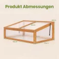 GYMAX Frühbeet Holz, Frühbeetaufsatz mit klappbares Dach, Fruhbeet Gewachshaus, Frühbeetkasten Aufsatz, Pflanzkasten für Balkon & Terrasse, 94 x 63 x 40 cm (Orange) - Thumbnail 8