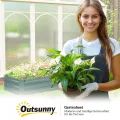 Outsunny Hochbeet Stahl, Pflanzbeet mit offenem Boden Frühbeet Gartenbeet Blumenkasten Pflanzkasten Gemüsebeet 240 x 60 x 30 cm für Garten Balkon Terrasse, Blumen, Pflanzen, Gemüse - Thumbnail 9