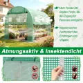 Aufun Gewächshaus 400x300x200 cm Foliengewächshaus Winterfest, Tomatenhaus mit 8 Fenstern & 2 Tür, 140g/m² PE-Folie, Folientunnel mit verzinktem Stahlrahmen,Treibhaus für Garten, Balkon & Anzucht - Thumbnail 5