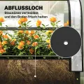 Outsunny Hochbeet mit Gewächshaus-Aufsatz erhöhter Pflanzkasten mit aufklappbar Abdeckung Rollbar Reißverschlusstür Abflussloch Metall Gemüsebeet Blumenkasten für Garten Balkon 100x49x136 cm Schwarz - Thumbnail 8