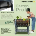 Permasteel Hochbeet Metall mit Rollen für Garten oder Balkon - Pflanzkübel groß außen 101x51x94 cm - Selbstbewässerungssystem, Wasserstandsanzeige und Ablassventil - Für Gemüse, Kräuter oder Blumen - Thumbnail 4