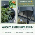 Permasteel Hochbeet Metall mit Rollen für Garten oder Balkon - Pflanzkübel groß außen 101x51x94 cm - Selbstbewässerungssystem, Wasserstandsanzeige und Ablassventil - Für Gemüse, Kräuter oder Blumen - Thumbnail 7