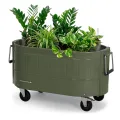 Permasteel Hochbeet Metall mit Rollen für Garten oder Balkon - Pflanzkübel groß außen 57x42x82 cm - Selbstbewässerungssystem, Wasserstandsanzeige und Ablassventil - Für Gemüse, Kräuter oder Blumen - Thumbnail 1