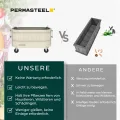 Permasteel Hochbeet Metall mit Rollen für Garten oder Balkon - Pflanzkübel groß außen 57x42x82 cm - Selbstbewässerungssystem, Wasserstandsanzeige und Ablassventil - Für Gemüse, Kräuter oder Blumen - Thumbnail 4