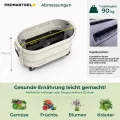 Permasteel Hochbeet Metall mit Rollen für Garten oder Balkon - Pflanzkübel groß außen 57x42x82 cm - Selbstbewässerungssystem, Wasserstandsanzeige und Ablassventil - Für Gemüse, Kräuter oder Blumen - Thumbnail 5