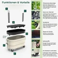 Permasteel Hochbeet Metall mit Rollen für Garten oder Balkon - Pflanzkübel groß außen 57x42x82 cm - Selbstbewässerungssystem, Wasserstandsanzeige und Ablassventil - Für Gemüse, Kräuter oder Blumen - Thumbnail 8