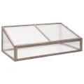 ACAGALA Gewächshaus 110x56x39 cm, Frühbeet aus Massives Tannenholz und PC-Platte, Hochbeet Kasten Mini Gewächshaus Frühbeetkasten für Pflanzen im Frühjahr, Klappdeckels, Grau - Thumbnail 8