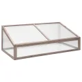 ACAGALA Gewächshaus 110x56x39 cm, Frühbeet aus Massives Tannenholz und PC-Platte, Hochbeet Kasten Mini Gewächshaus Frühbeetkasten für Pflanzen im Frühjahr, Klappdeckels, Grau - Thumbnail 1