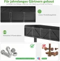 Hochbeet 183x44x73cm, Wetterfestes Pflanzkübel Außen mit Ablagefach, 6 Haken & 2 Vlieseinlagen, Für Gemüse Blumen Kräuter, Garten Balkon Terrasse (2 Stücke Schwarz) - Thumbnail 4