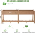 Hochbeet 183x44x73cm, Wetterfestes Pflanzkübel Außen mit Ablagefach, 6 Haken & 2 Vlieseinlagen, Für Gemüse Blumen Kräuter, Garten Balkon Terrasse (2 Stücke Teak Optik) - Thumbnail 3